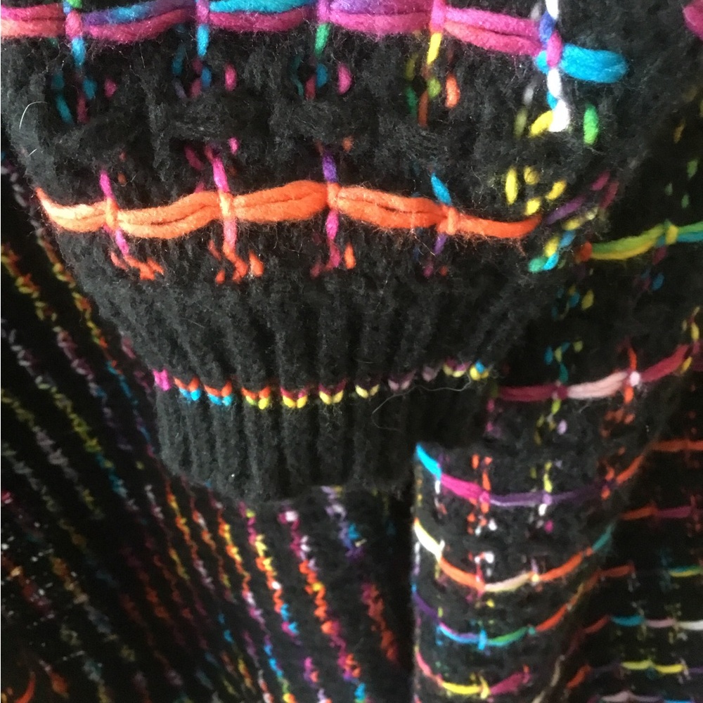 Multicolor Fringe Knit Coat - Picture 5 of 10